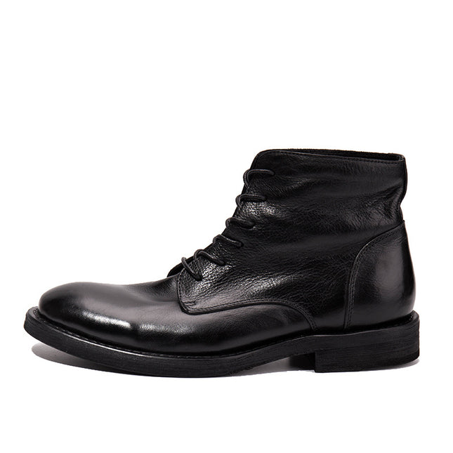 Trendy Workwear Boots All-match First Layer Cowhide Retro