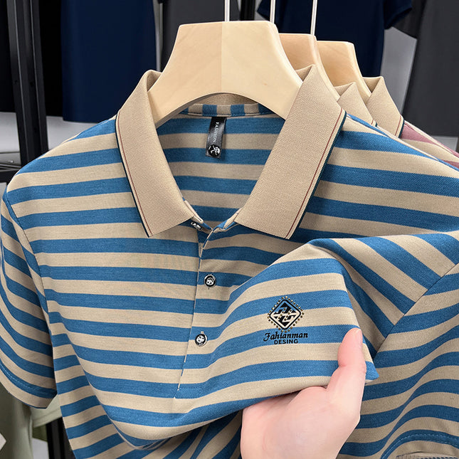 Striped Casual Men's Short Sleeve