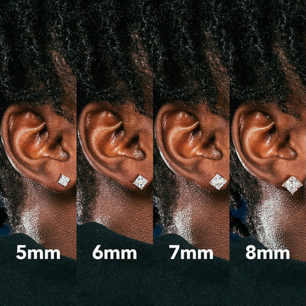 European And American Popular Square Zircon Ear Studs