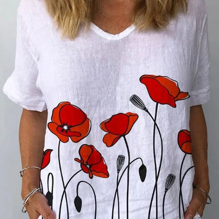 Women's Personality Printed Crew Neck Top