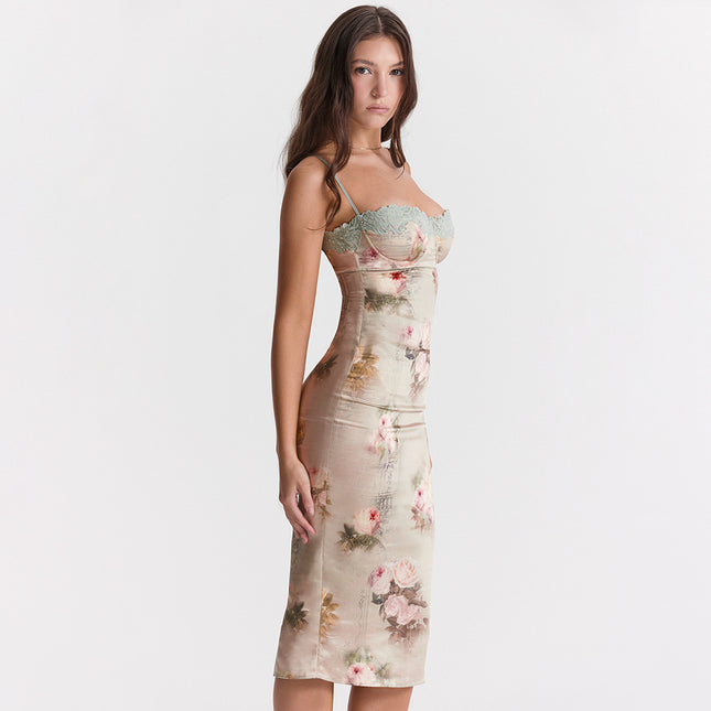 New Sexy Lace Sling Backless Sheath Dress