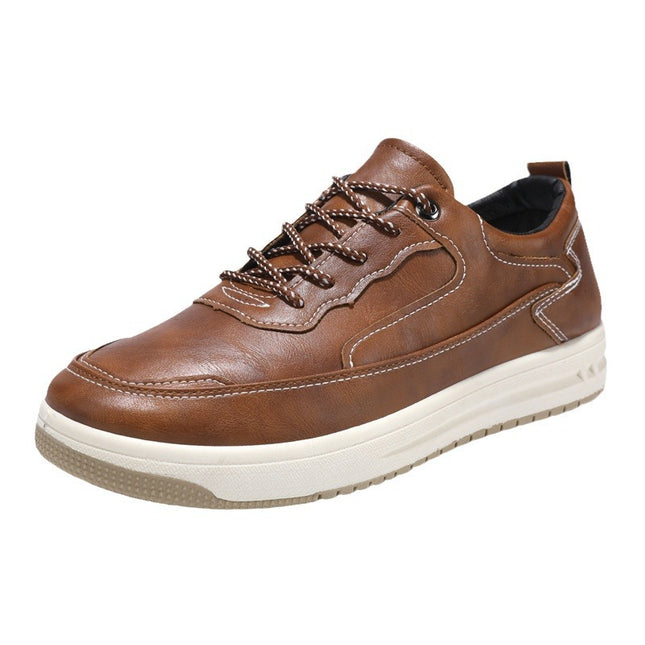 Leather Surface Men's Low-top Sneakers Warm Casual Shoes
