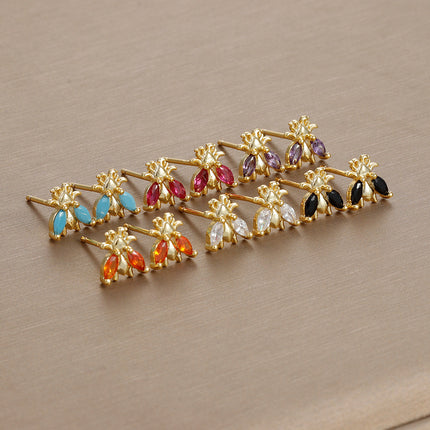 Insect Diamond Gold-plated Stud Earring Fashion Minimalist Creative