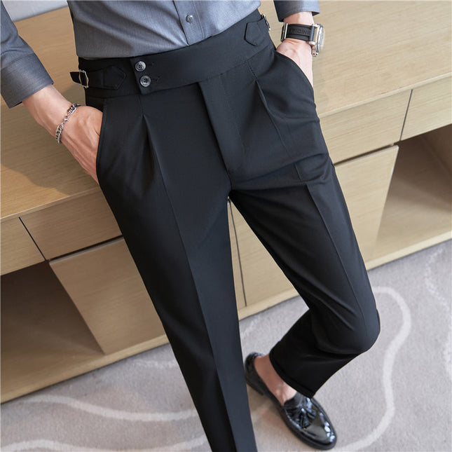 High Waist Casual Slim Fit Suit Pants