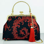 Black Flower Red Tassel / Double L