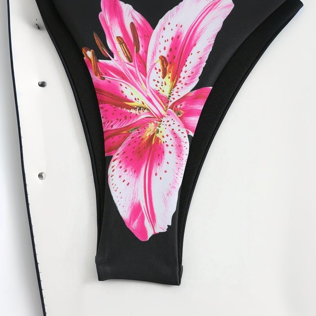 New Printed Swimsuit Bikini Slim Wrap Skirt Three-piece Set For Women