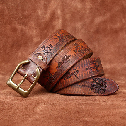 Retro Personality Trend Carved All-matching Jeans Belt