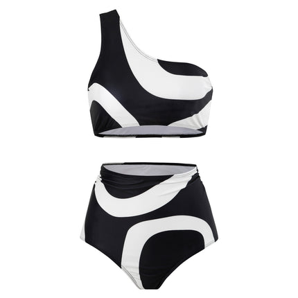 Women's Two-piece Swimsuit Bikini Wrap Skirt Suit One-shoulder Sexy