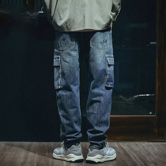 Men's Loose Straight Retro Fashion Brand Stretch Pants