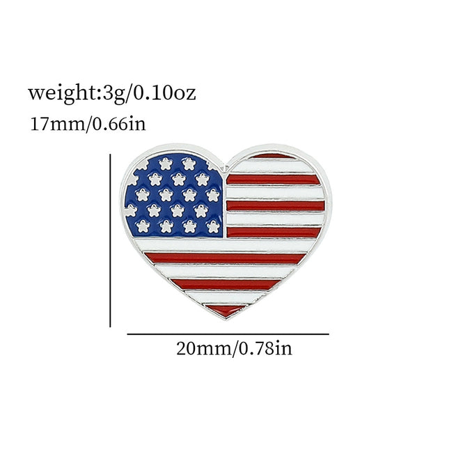 American Flag Series Gold M Badge Independence Day Alloy Brooch