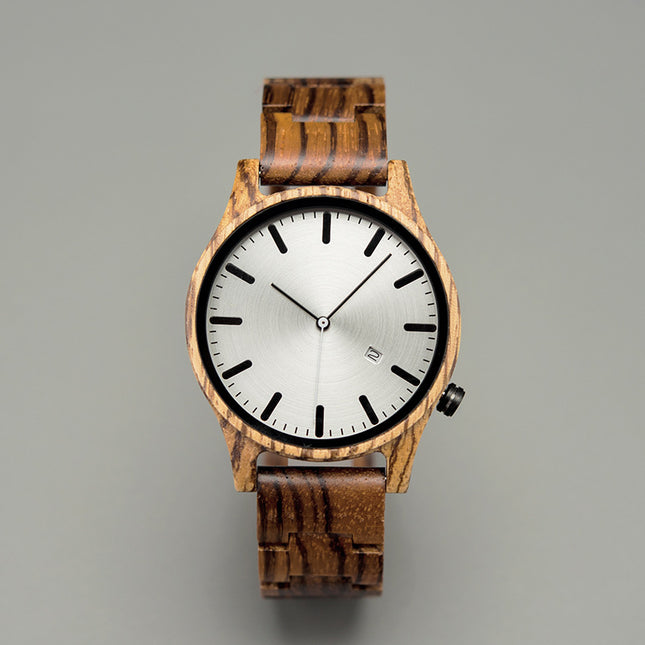 Wood Quartz Pointer Watch Men