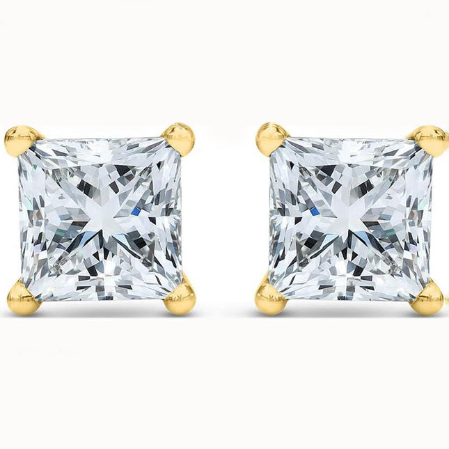 European And American Popular Square Zircon Ear Studs
