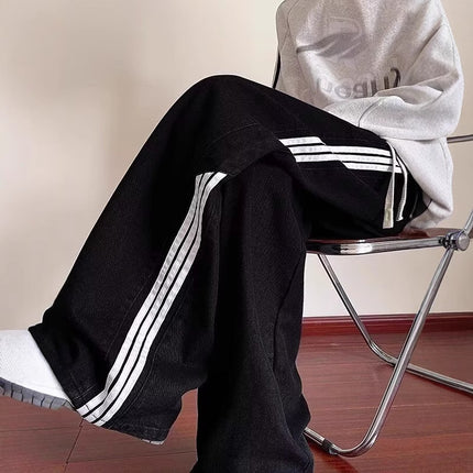 Spring And Autumn New Men's Hong Kong Style Trendy Brand Loose Casual Wide-leg Pants