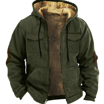 Fleece-lined Thick Ethnic Style Double-pocket Double-layer Thick Velvet Cotton-padded Jacket