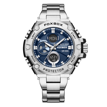 Fashion Double Display Luminous Electronic Watch Sports Quartz Steel Watch