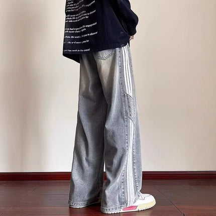 Spring And Autumn New Men's Hong Kong Style Trendy Brand Loose Casual Wide-leg Pants