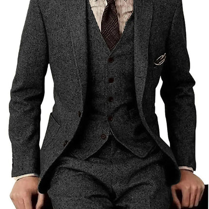 Men's Suit Three-piece Suit Fashion Woolen Suit