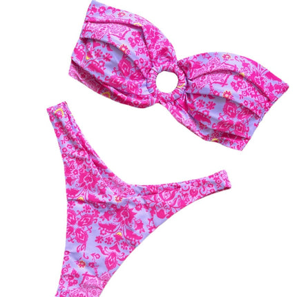 Women's Creative Printing Sexy Backless Split Swimsuit