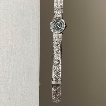 Elegante Persoonlikheid Neiging Sagte Luukse Retro Strass Kwarts Horlosie