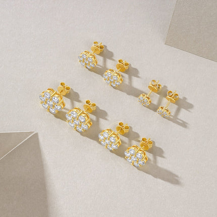 Top-gehalte Moissanite Luukse En Modieuse Ligte Luukse Juweliersware Silwer Steekoorbelle S925 Silwer Elektroplateer Goud
