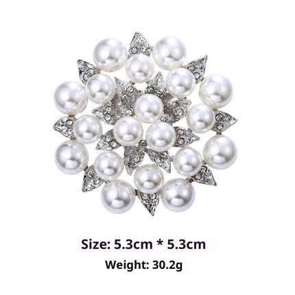 Minimalistiese Pêrel Blom Borsspeld Met Diamant Blom Bykomstigheid Speld