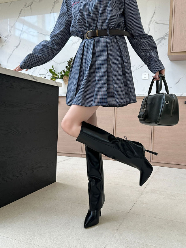 Ontwerp Swart Maermaak Beenwarmer Nuwe Warm Meisie Hoëhakstewels