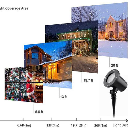 48 Pattern Christmas Projector Laser Light Snow LED Lamp Landscape Garden XMAS