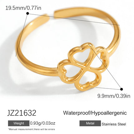 Womens Minimalist, Stylish Flower-shaped Stainless Steel Ring