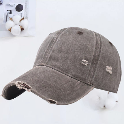 Outdoor Embroidered Printed Washed Hole Baseball Cap