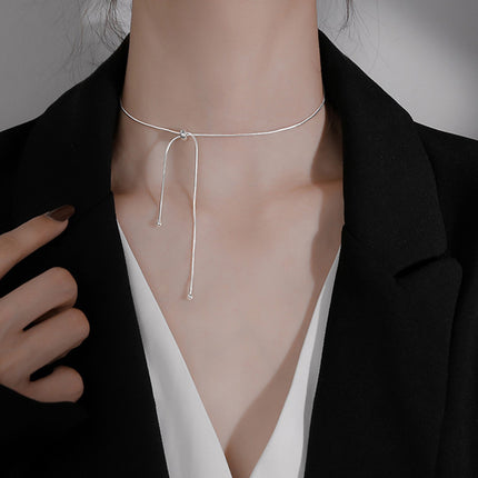 Snake Bone Chain Womens Collarbone Necklace