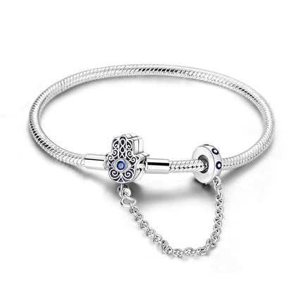 Koperbedekte Silwer Kruis Slangskakelarmband