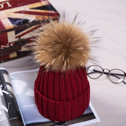 New Autumn And Winter Rolled Knitted Wool Hat With Ear Protection
