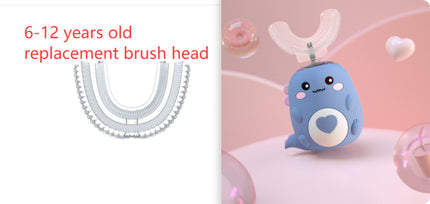 Children'S Electric Toothbrush Food Grade Silicone Oral 360 Degree Automatic Usb Charging Smart Children'S Toothbrush U-Shaped