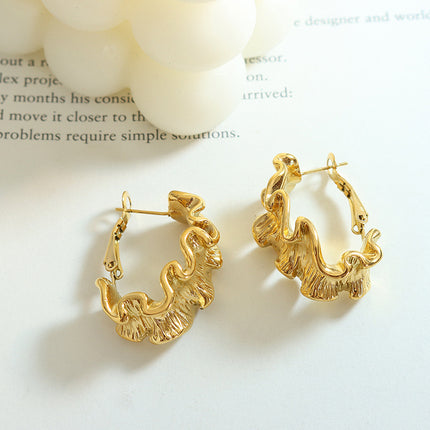 Women's Geometric Pleated Texture Earrings