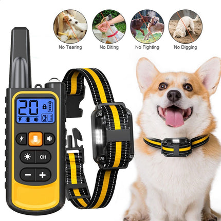 El Dog Pet Training Collar Rechargeable Waterproof Electric Shock Anti Bark R800m