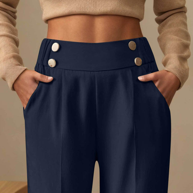 Draping Mop Casual Pants High Waist