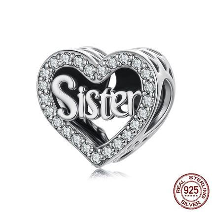 S925 Silwer Liefde Susters Selfdoen Armband Kraal Bykomstighede