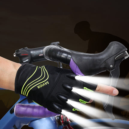 Outdoor Mountaineering Fingerless Lighted Gloves