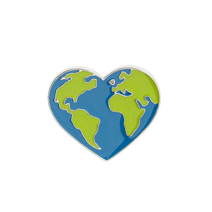 Cartoon-style Fashion Earth Map Green Car Series Student Badgebrooch