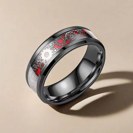 Men's Wide Titanium Steel Plain Ring