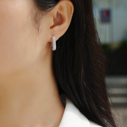 Top-quality Moissanite Luxury And Fashionable Light Luxury Jewelry Silver Stud Earrings S925 Silver Plated Platinum