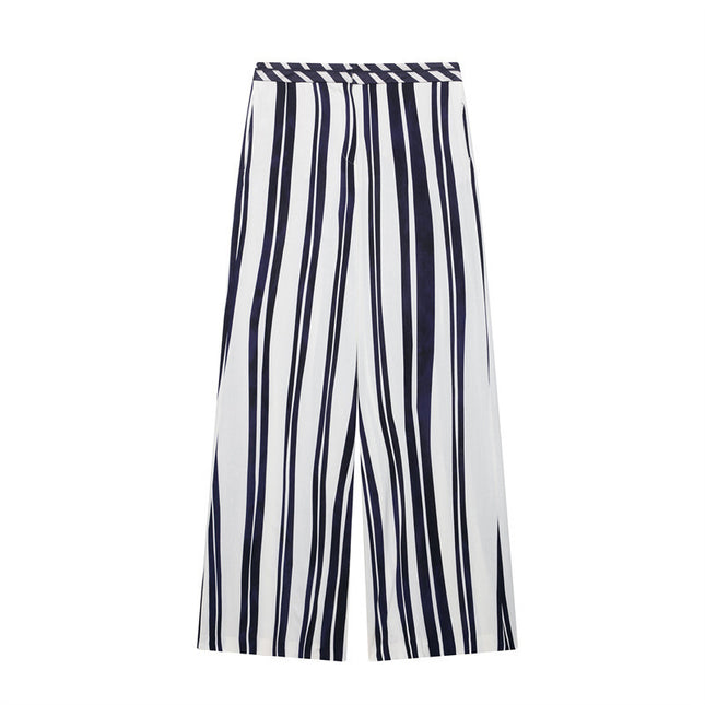 European And American Style Striped Halter Top Loose Trousers