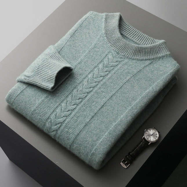 Half Collar Cashmere Sweater Men's Long Sleeve