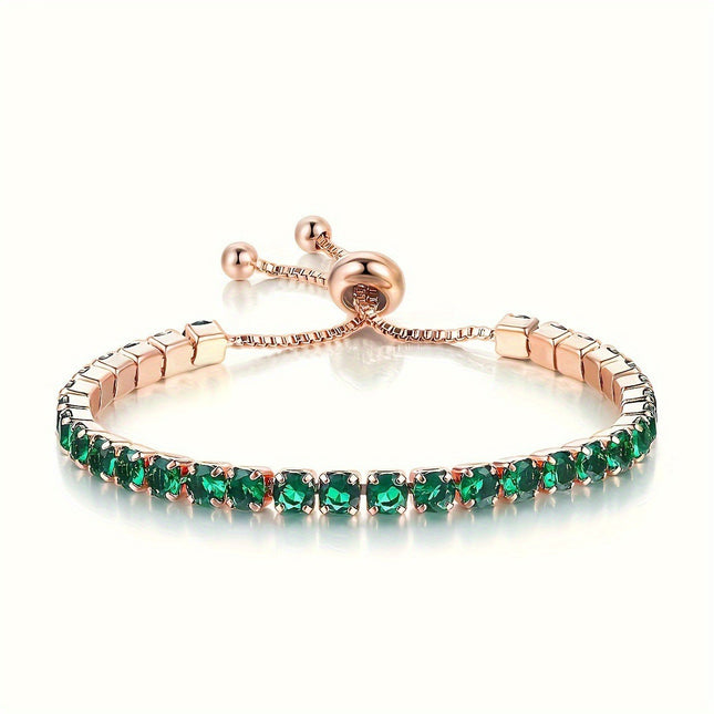 Strobe Tennis Vol-Diamantarmband Nisontwerp Met 'n Luukse Hoë-Gehalte Voorkoms
