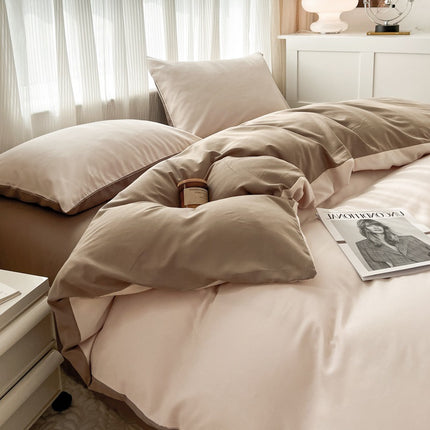 Effenkleur Vierstukstel Eenvoudige Gewaste Skurflappie Duvet Oortreksel