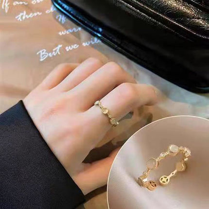 Silwer Sirkoon Vintage Persoonlikheidsring Vir Vroue, Pragtige Wysvingerring, Verstelbare Oop Ring Nuwerwets