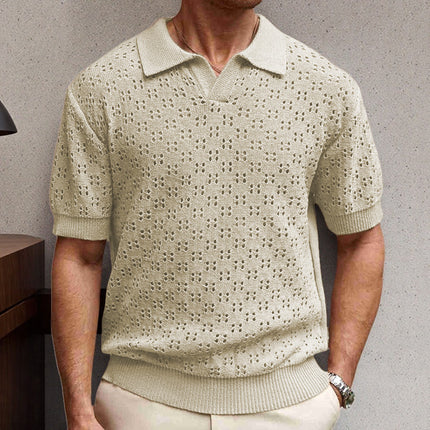 Fashion Dovetail Collar Tencel Men's Casual Sweater