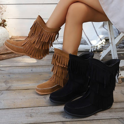 Plus Size Retro Tassel Mid-calf Hak Martin Stewels