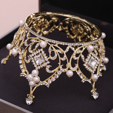 Barok Trou Tiara Kroon Vierkant Diamant Ronde Prinses Kroon