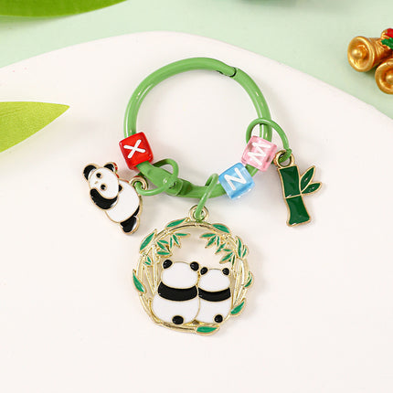 Creative Cartoon Panda Tag Pendant Cute Car Key Ring